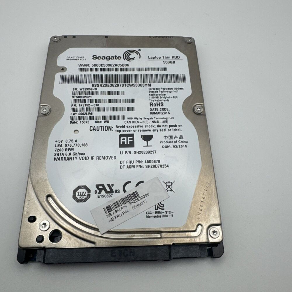 Seagate 500GB HDD 2.5” Internal 7200RPM PC Laptop